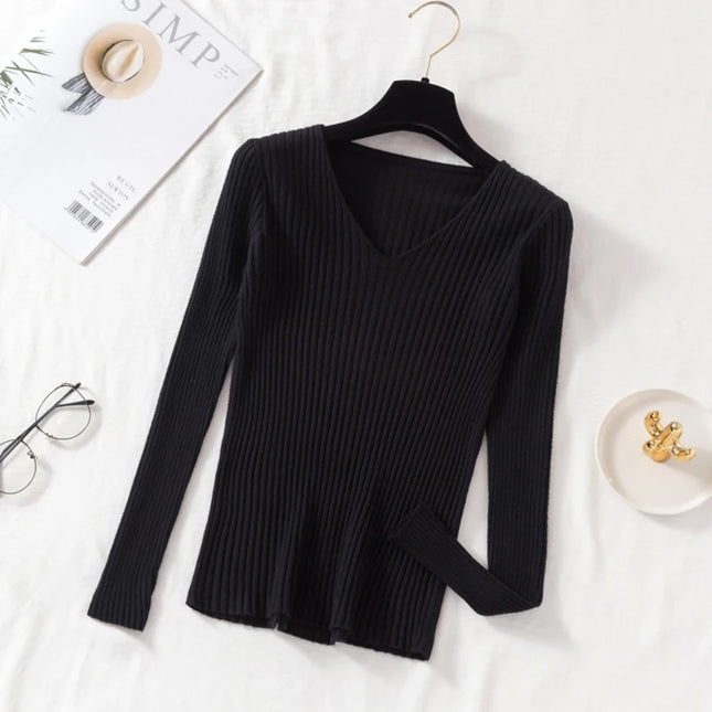 Casual long-sleeve sweater -Suéter casual de manga larga