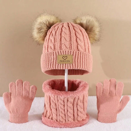 Kids’ 3-piece hat, scarf & gloves set - Conjunto de gorro, bufanda y guantes para niños (3 piezas)