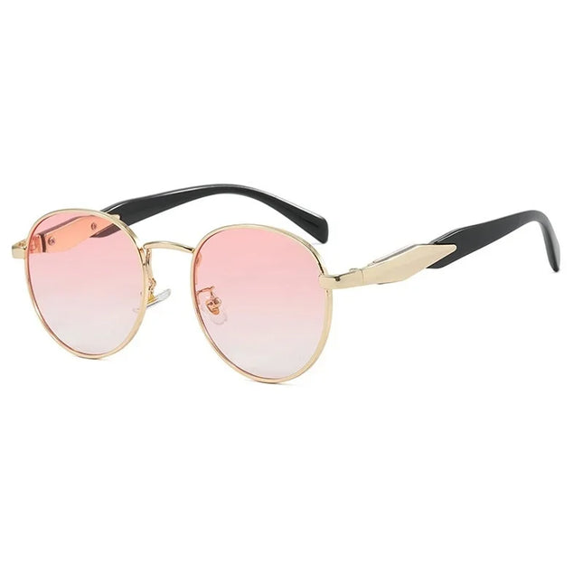 Vintage Round Metal Sunglasses - Unisex UV400 Protection