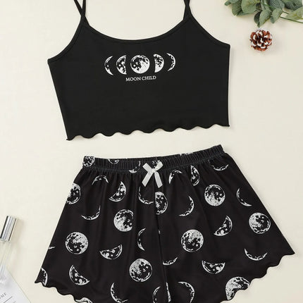 Women’s comfy pajama set – leopard print shorts