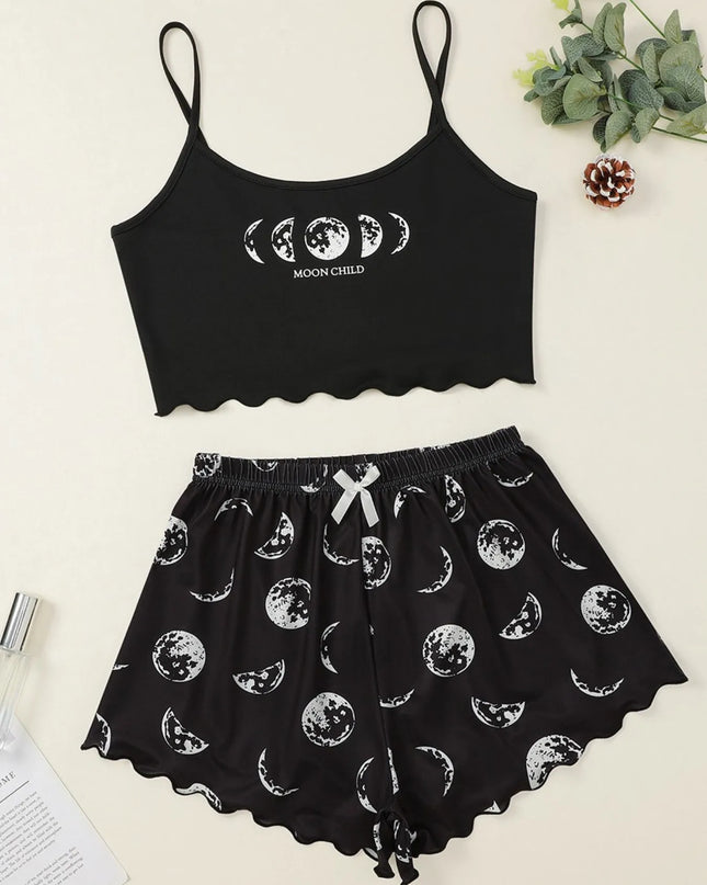 Women’s comfy pajama set – leopard print shorts