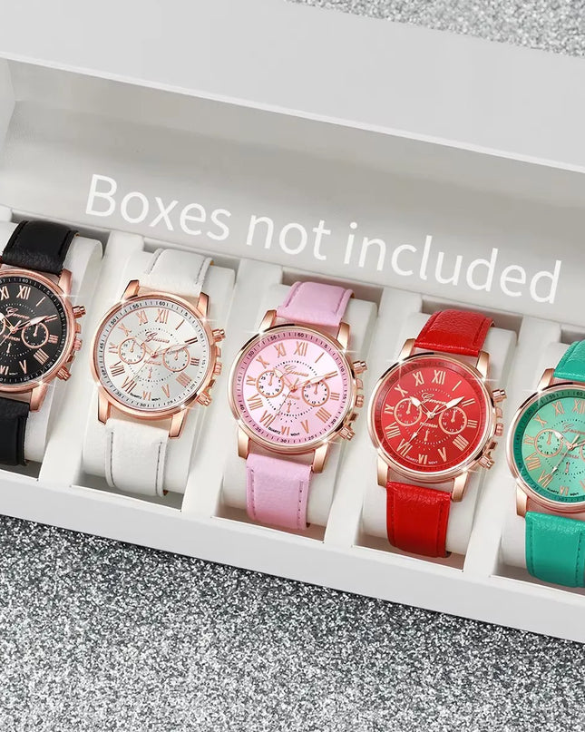 Set de Relojes de Mujer Cuarzo y Correa de Cuero - Women’s Watch Set Quartz & Leather Strap