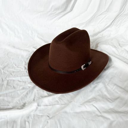 Vintage Cowboy Hat – Wide Brim, Synthetic Leather, Unisex
