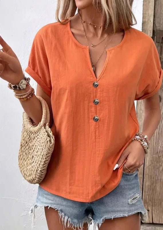 Short Sleeve Blouse - Casual and Fresh Style