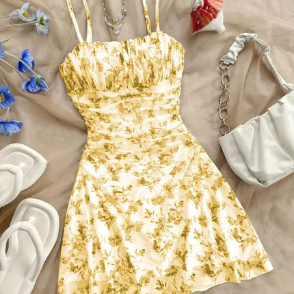 Summer Dress - Casual Floral Print for Girls