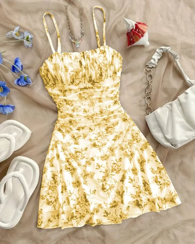 Summer Dress - Casual Floral Print for Girls