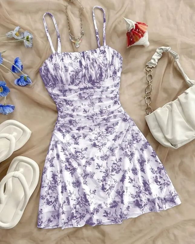Summer Dress - Casual Floral Print for Girls