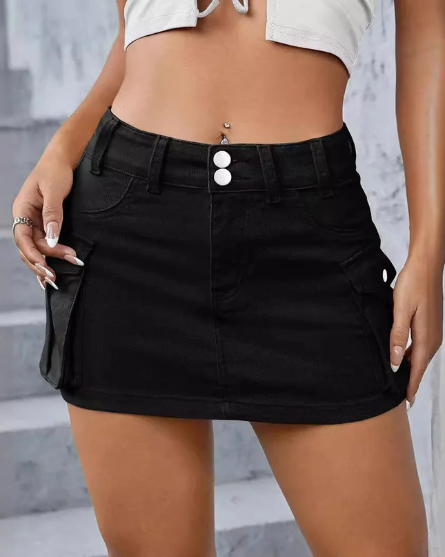 Short Skirt - Cargo Style with Front Buttons