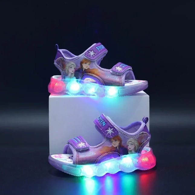 Frozen LED light sandals for girls -Sandalias Frozen con luz LED para niña