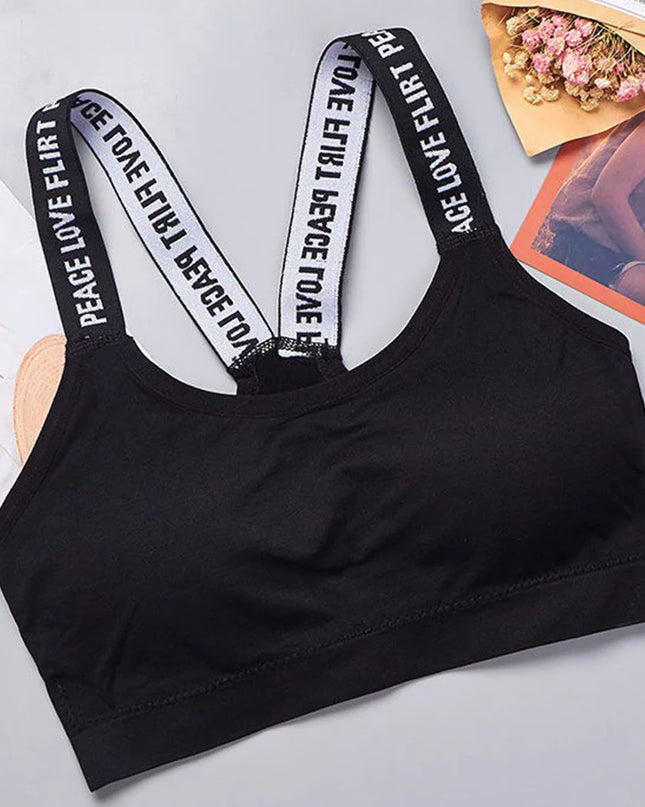 Top Deportivo Sin Aros Correa Letras / Wireless Sports Bra Letter Strap