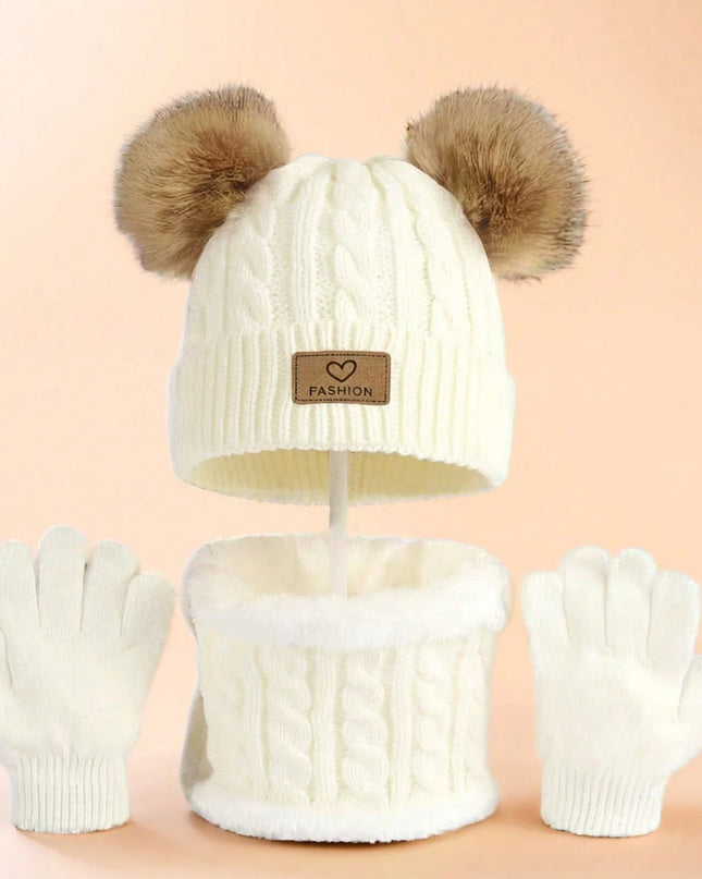 Kids’ 3-piece hat, scarf & gloves set - Conjunto de gorro, bufanda y guantes para niños (3 piezas)