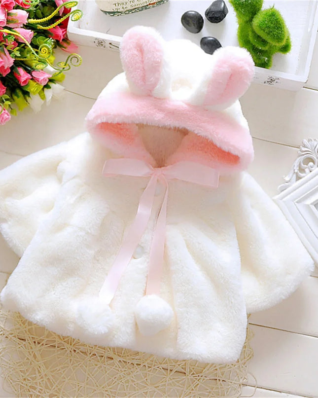 Capa Lana Bebé con Orejas / Baby Wool Cape with Ears