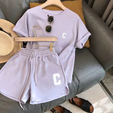 Conjunto traje informal con estampado de letras - Casual Letter Print Set