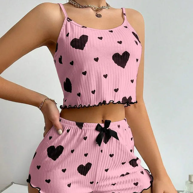 Pijama 2 Piezas Mujer Estampado Amor / 2-Piece Love Print Pajama Set Women