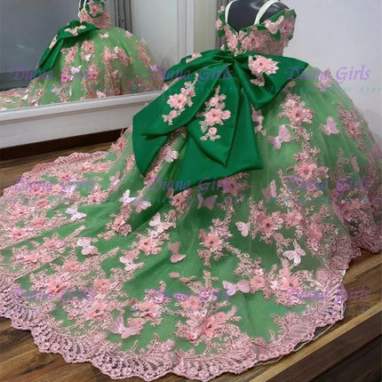 Girls’ fluffy tulle flower dress. - Vestido de tul esponjoso con flores para niña