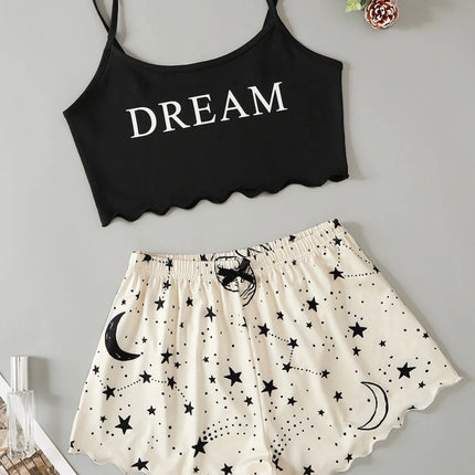 Women’s comfy pajama set – leopard print shorts