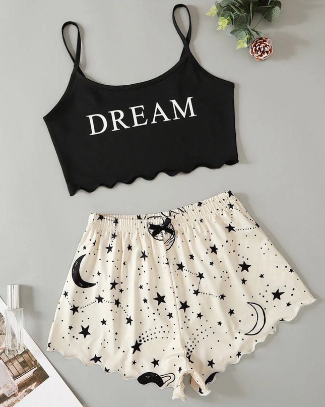 Women’s comfy pajama set – leopard print shorts