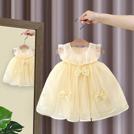 Vestido Princesa Niña Manga Voladora Lazo / Princess Dress Girl Flutter Sleeve Bow